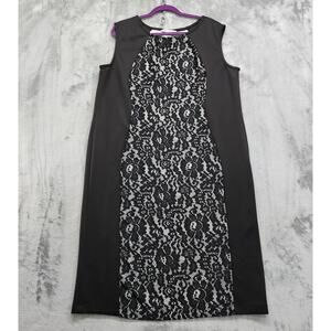 Vintage 90s AA Studio AA Dress Womens 22W Black Lace Overlay Sleeveless Stretch